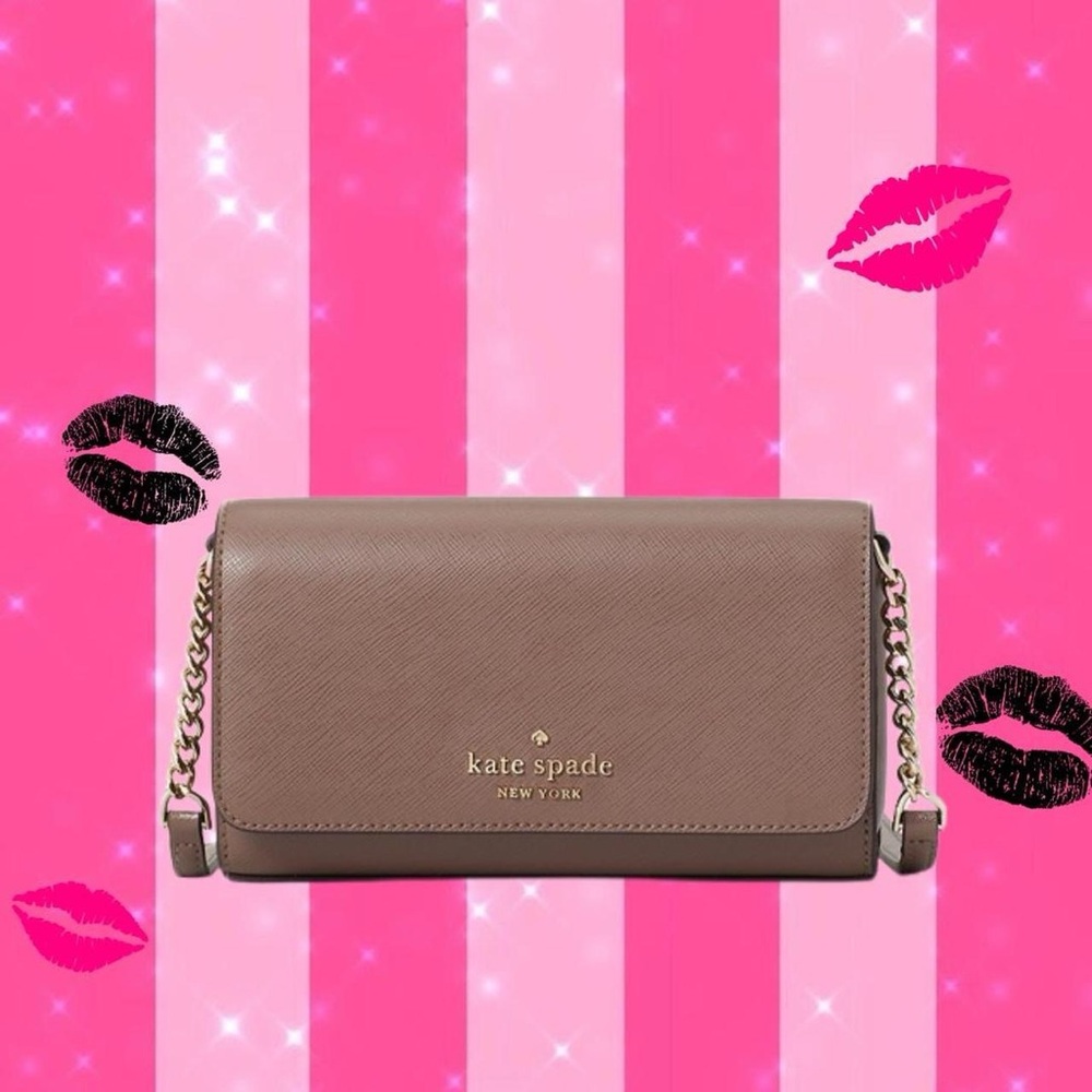 Kate Spade Brown Crossbody Bag with Chain Strap